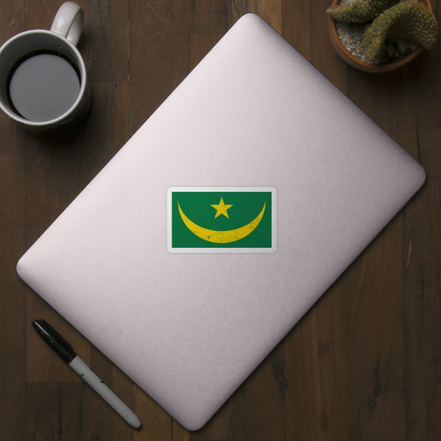 Mauritania / Vintage Look African Pride Flag Design by DankFutura